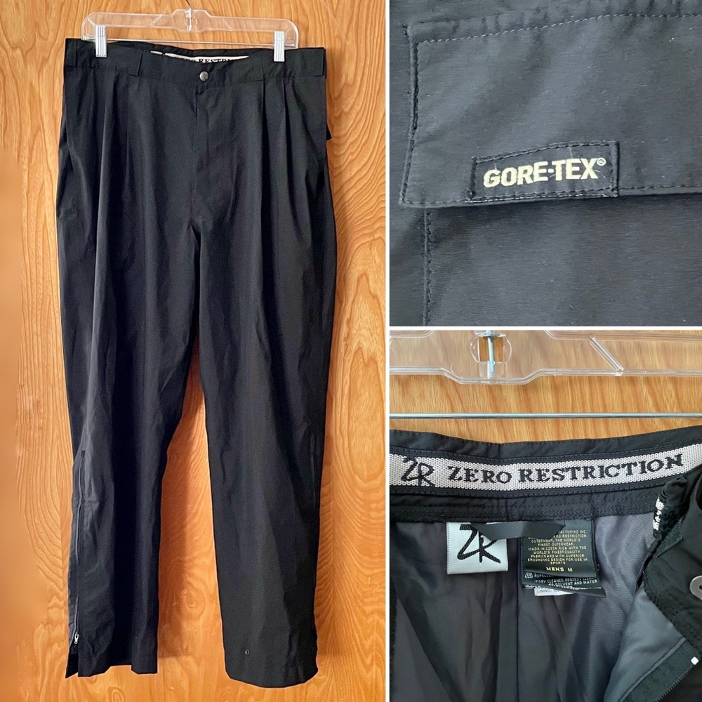 Zero Restrictions men’s Gore-Tex waterproof black pants, size medium